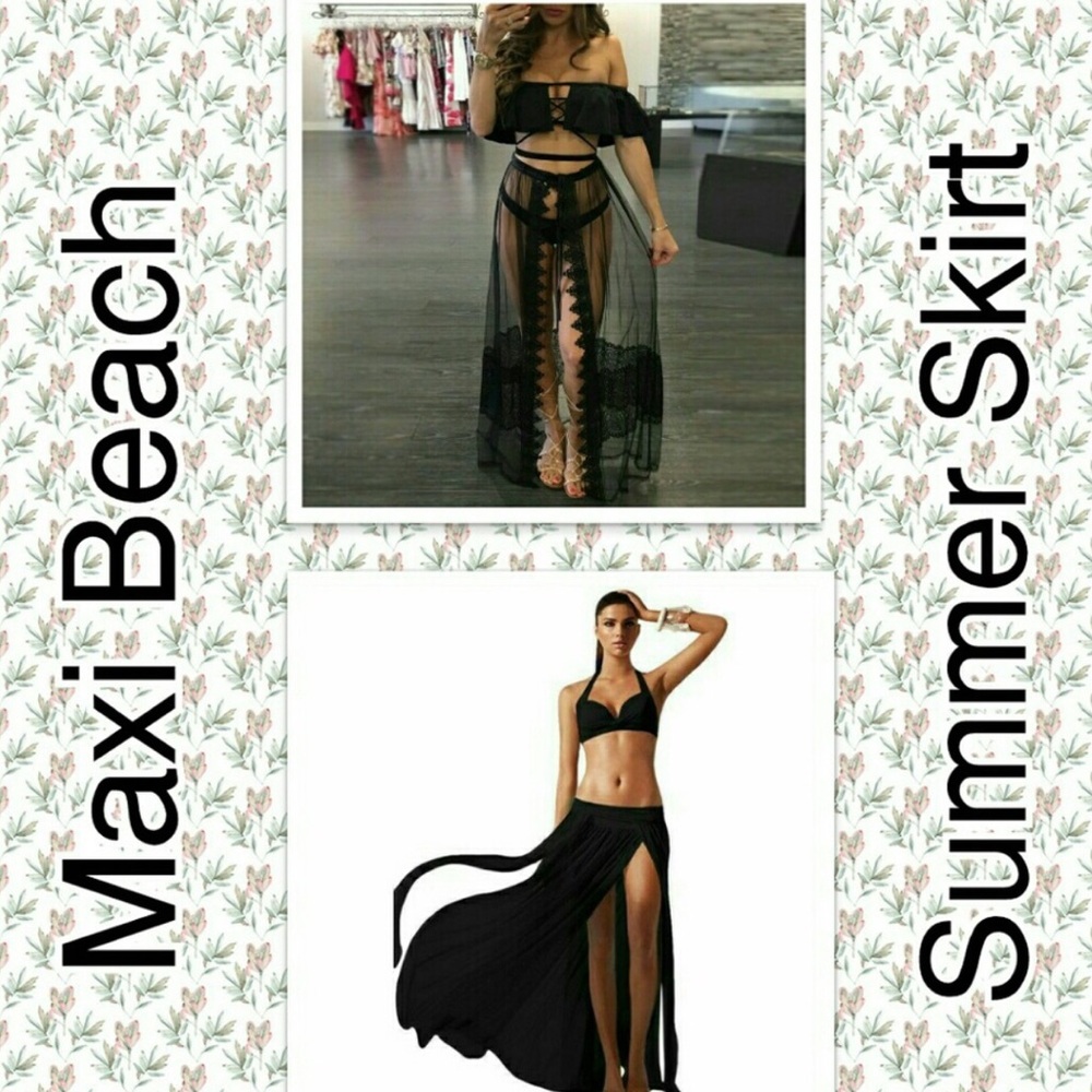 Maxi Beach Coverup Summer Skirt M